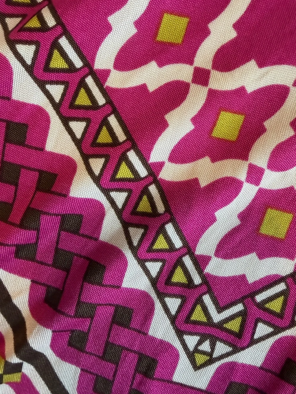 Tory Burch 100% Silk Dress L Y2K Geometric Pink Brown Designer B18